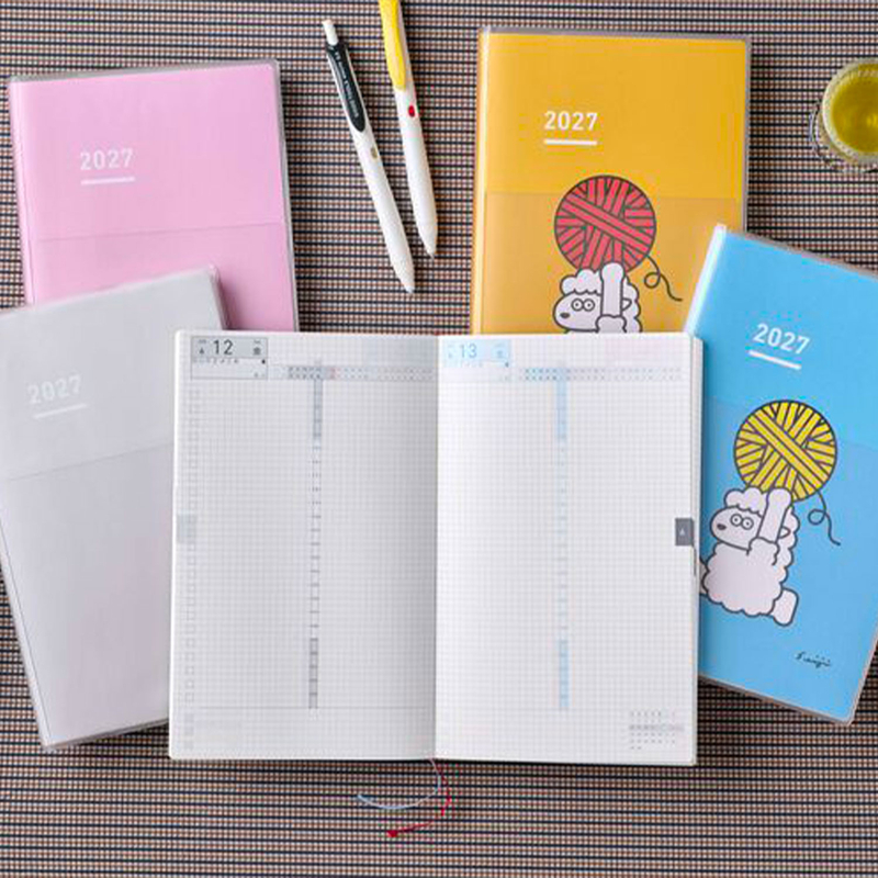 Kokuyo Kokuyo Jibun Techo Days Agenda 2027 A5 Slim Sheep Yarn Ball Yellow