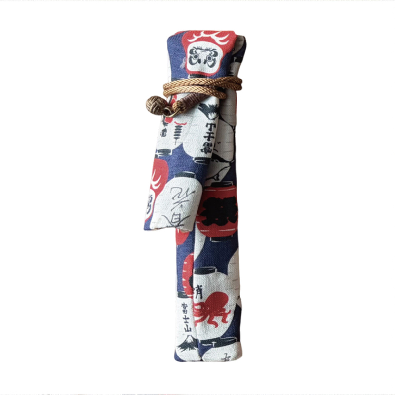 Kyoku Haku Kyoku Haku Kimono Pen Wrap for 1 Pen Daruma Deep Blue