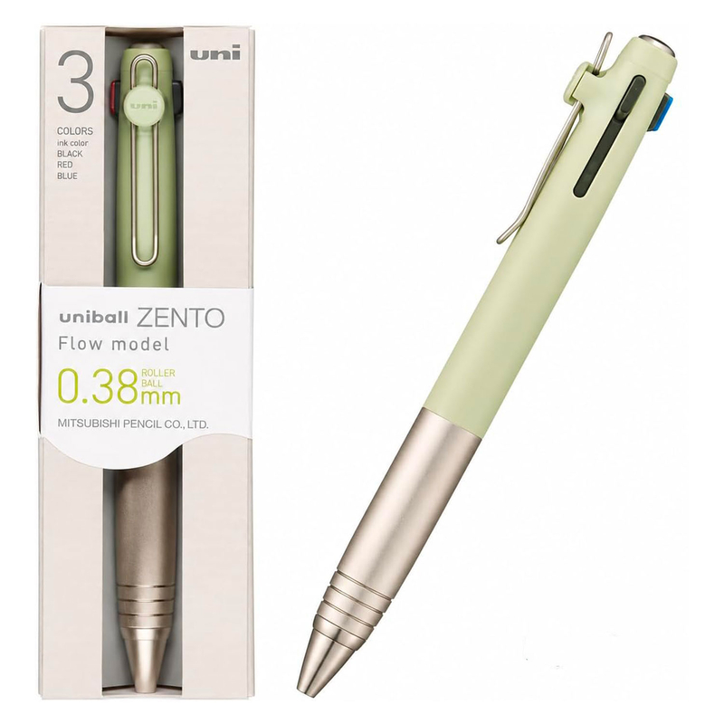 Uni Uni-ball Zento Flow 3 Color 0.38 mm Multi Pen Green