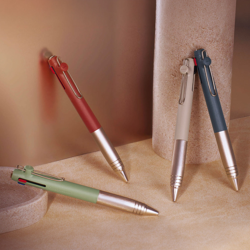 Uni Uni-ball Zento Flow 3 Color 0.38 mm Penna Multifunzione Verde