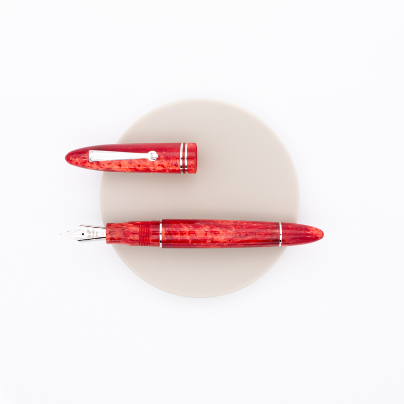 Leonardo Officina Italiana Furore Penna Stilografica Rosso Passione & Rodio