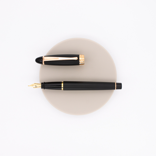 Aurora Ipsilon Satin Penna Stilografica Nera Oro Rosa
