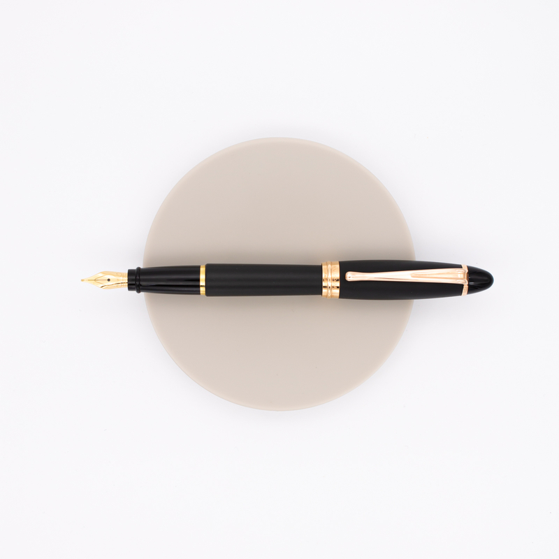 Aurora Ipsilon Satin Penna Stilografica Nera Oro Rosa