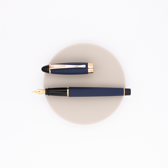 Aurora Ipsilon Satin Penna Stilografica Blu Oro Rosa
