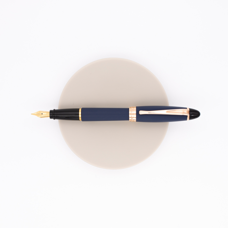 Aurora Ipsilon Satin Penna Stilografica Blu Oro Rosa